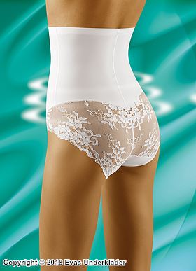 Shaping briefs, lace panel, very high waist